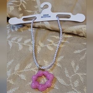 Urban Outfitters Pink Floral Pendant Necklace